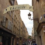 Drakgatan Rue Taison med Le Graoully i Metz